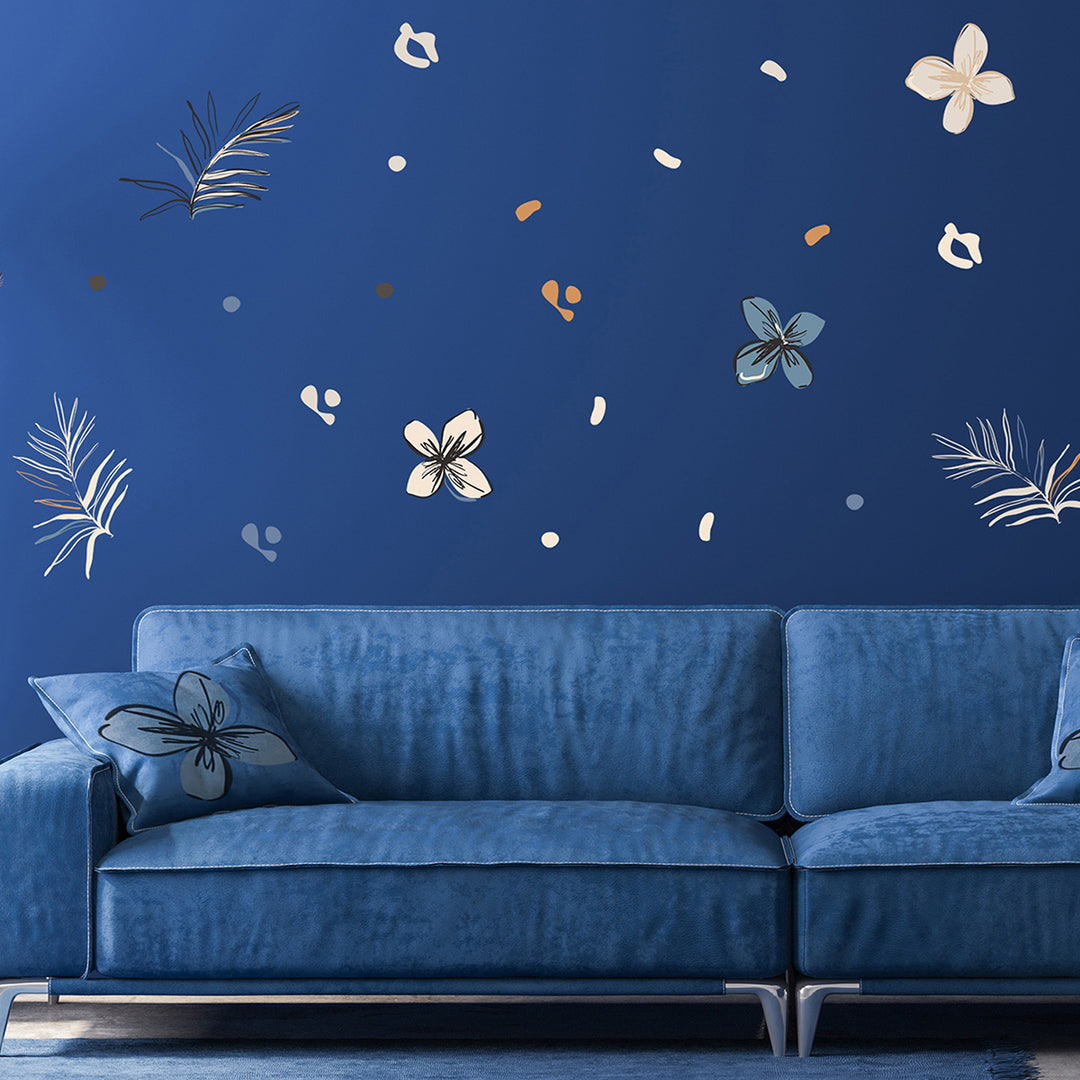 Стикер Ретро цветя 30/30 см