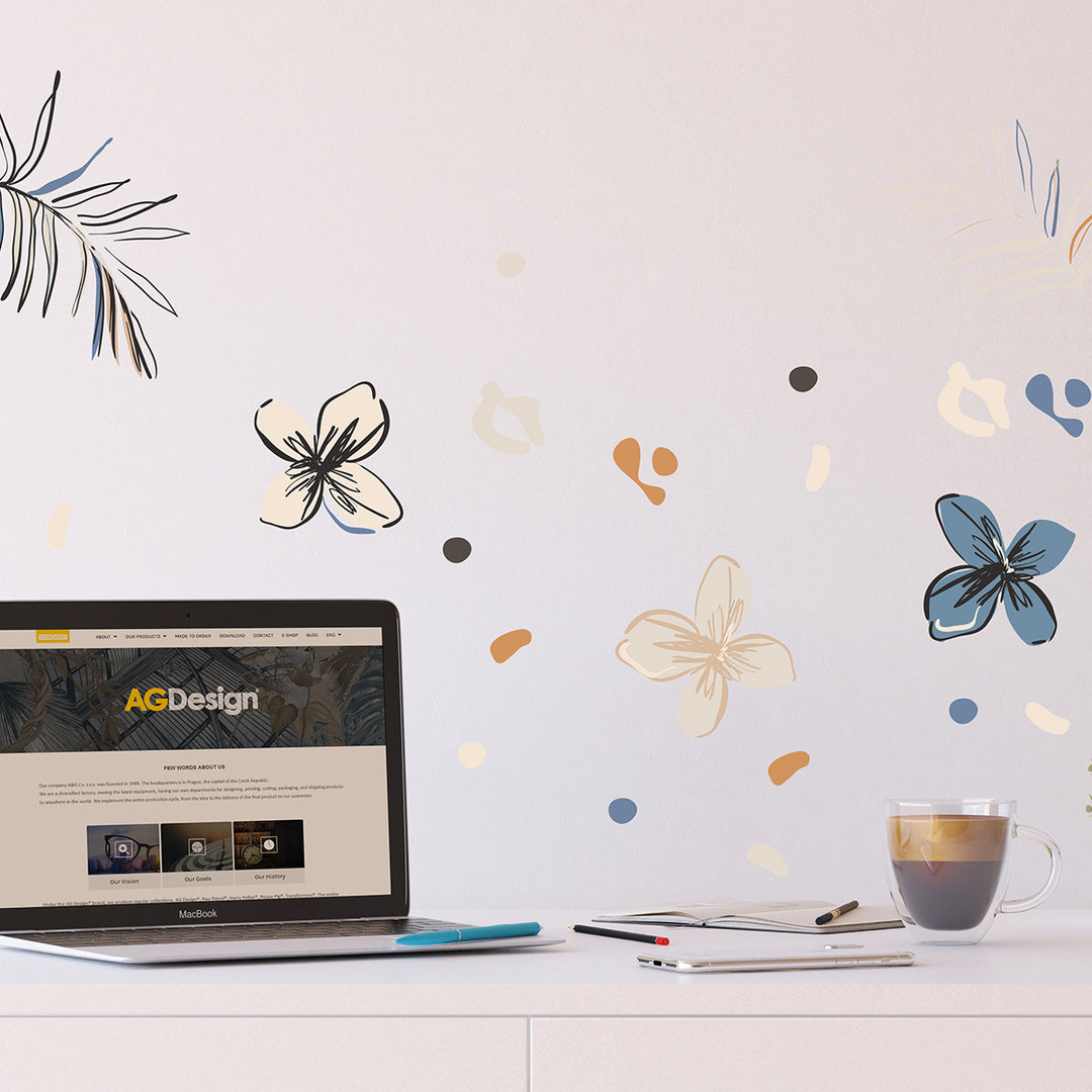 Стикер Ретро цветя 30/30 см