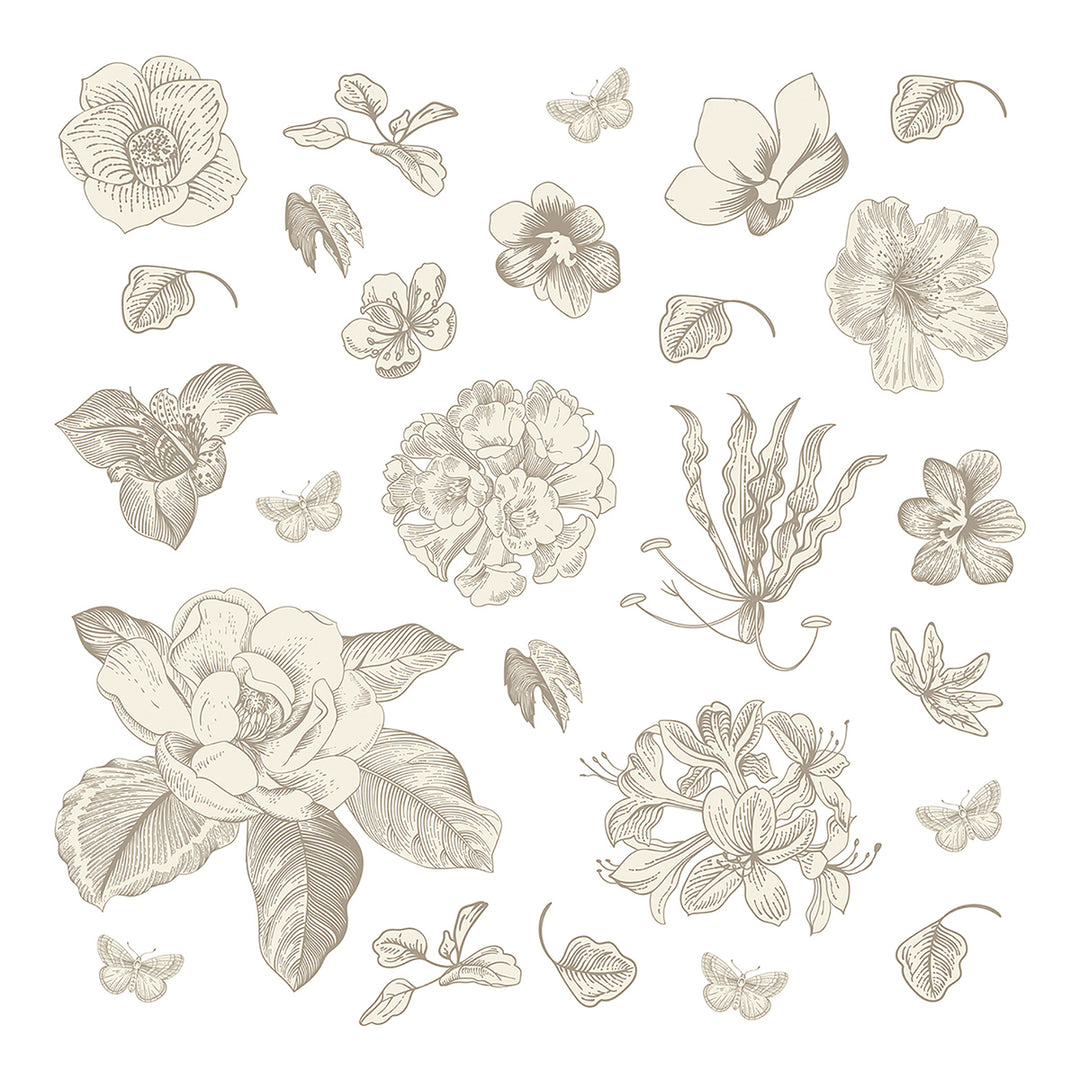 Стикер Графични цветя 30/30 см