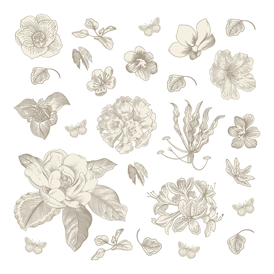 Стикер Графични цветя 30/30 см
