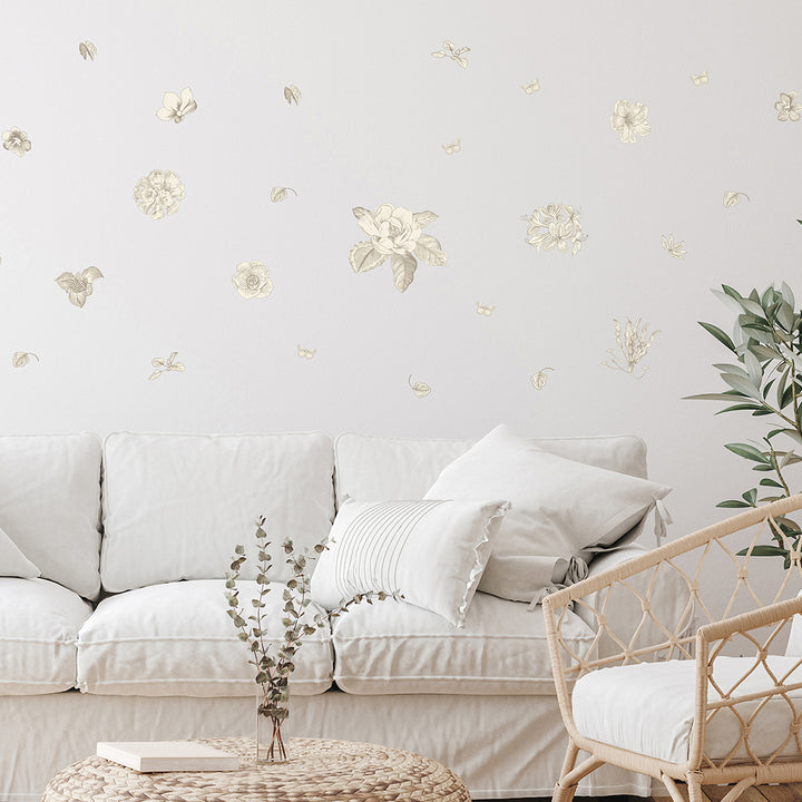 Стикер Графични цветя 30/30 см