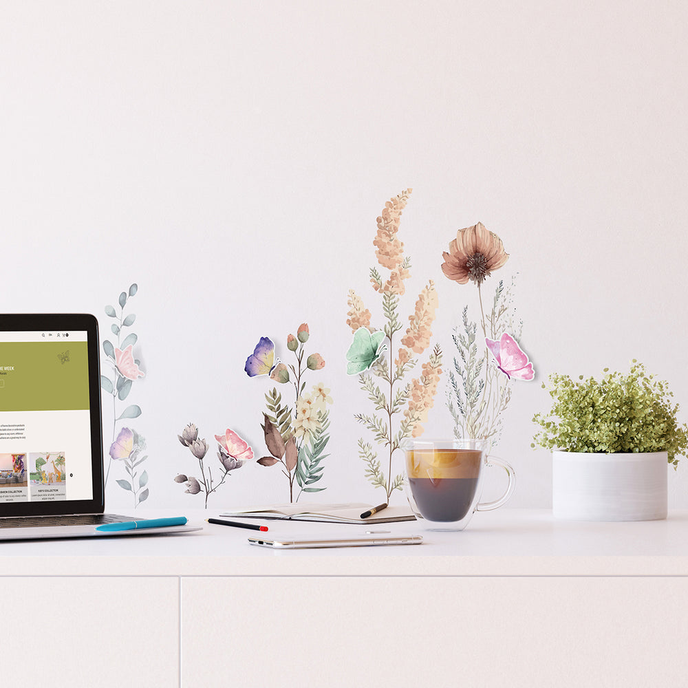 Стикер 3D цветя 30/30 см