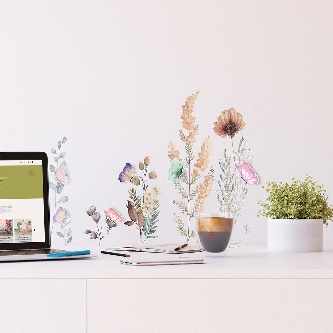 Стикер 3D цветя 30/30 см