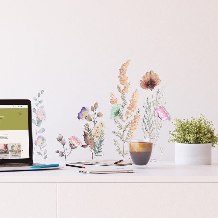 Стикер 3D цветя 30/30 см