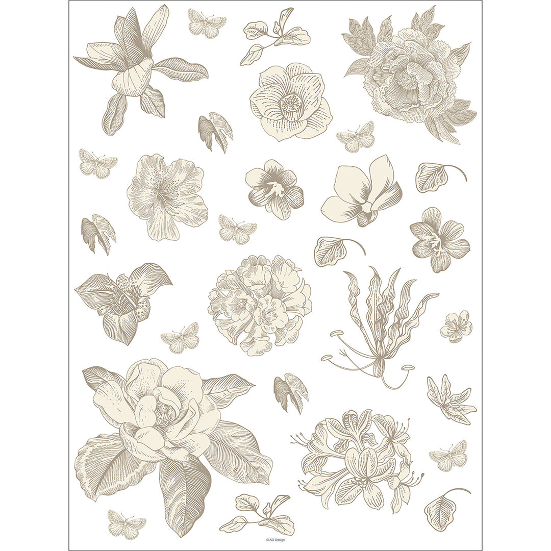 Стикер Ретро цветя 65/85 см