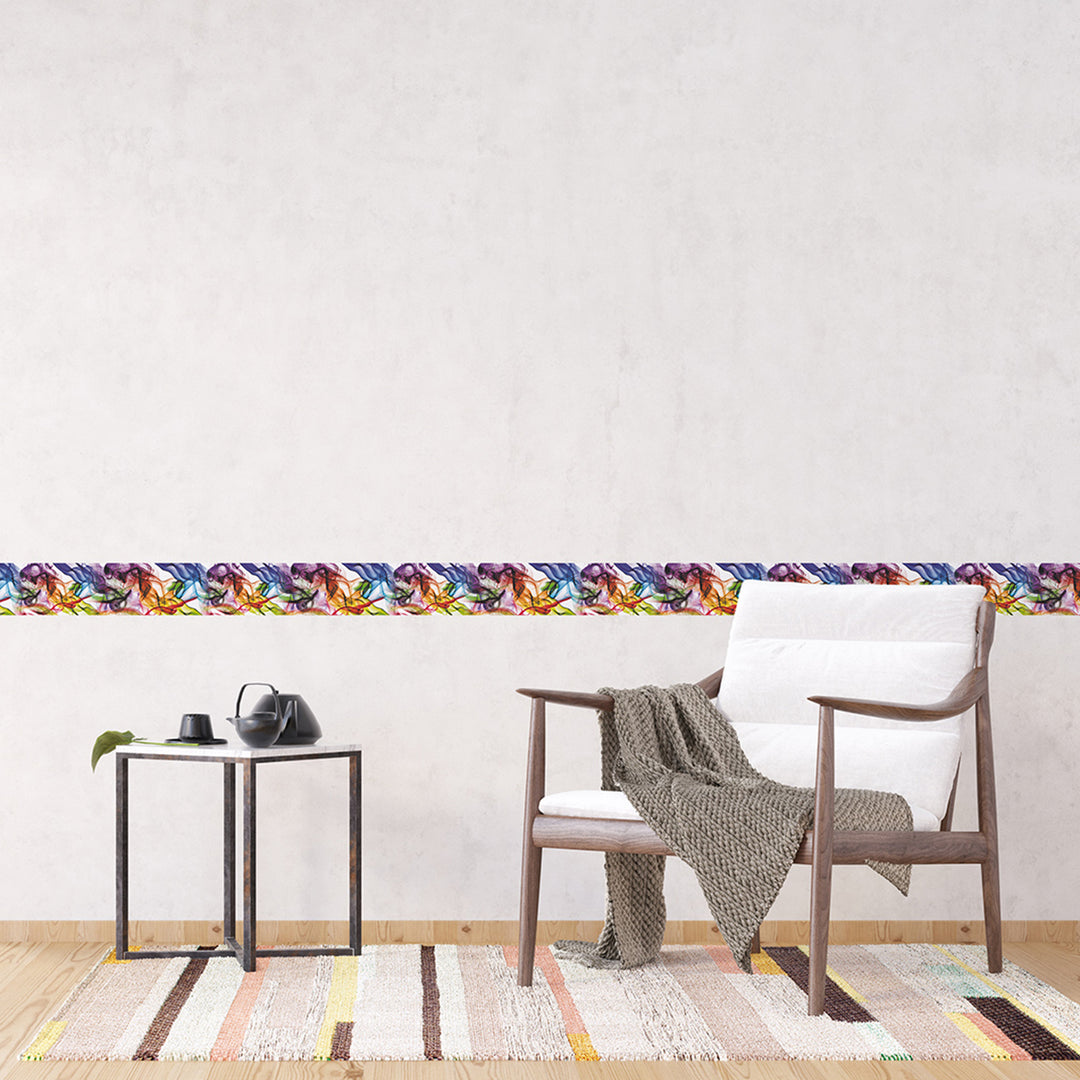 Самозалепващ фриз Цветен дим 138/500 см