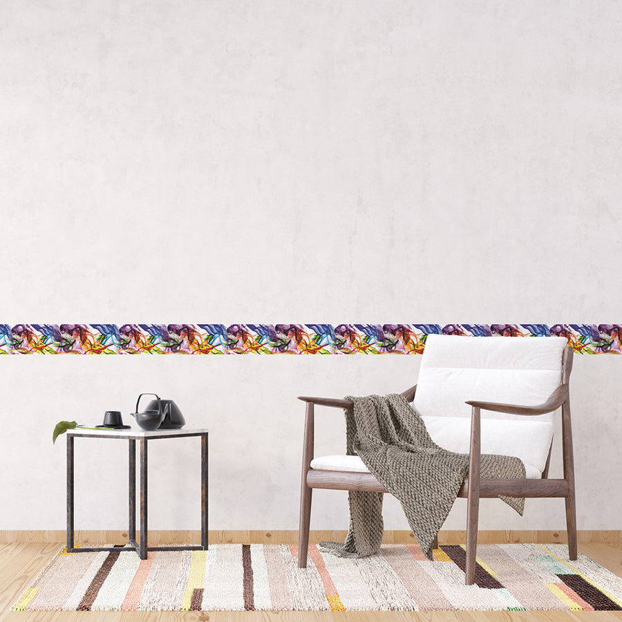 Самозалепващ фриз Цветен дим 138/500 см