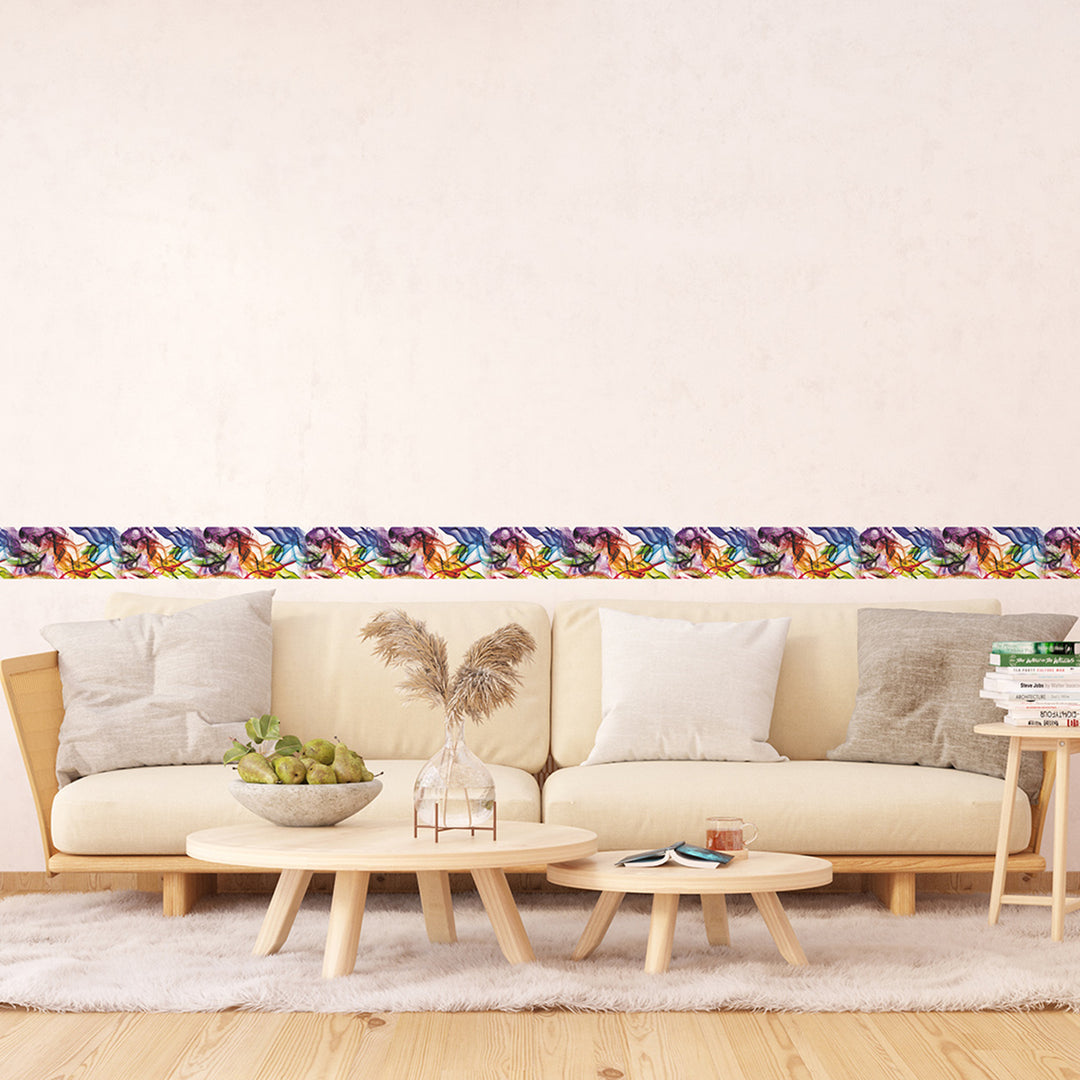 Самозалепващ фриз Цветен дим 138/500 см