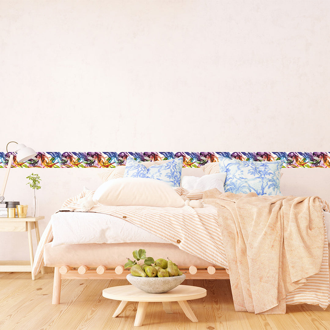 Самозалепващ фриз Цветен дим 138/500 см