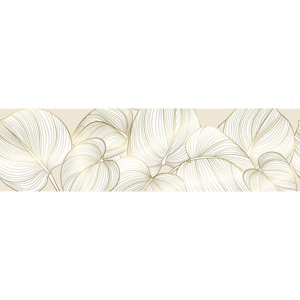 Самозалепващ фриз Листа златен контур 138/500 см