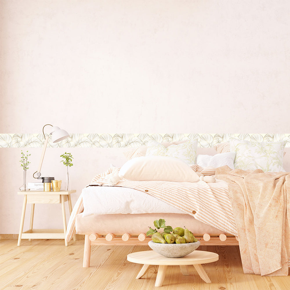 Самозалепващ фриз Листа златен контур 138/500 см