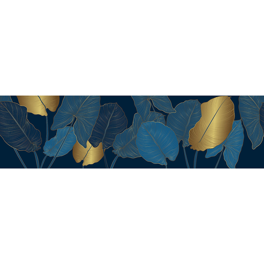 Самозалепващ фриз Сини листа 138/500 см