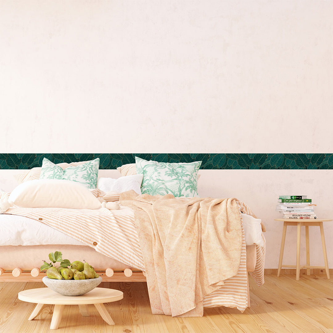 Самозалепващ фриз Нощни листа 138/500 см