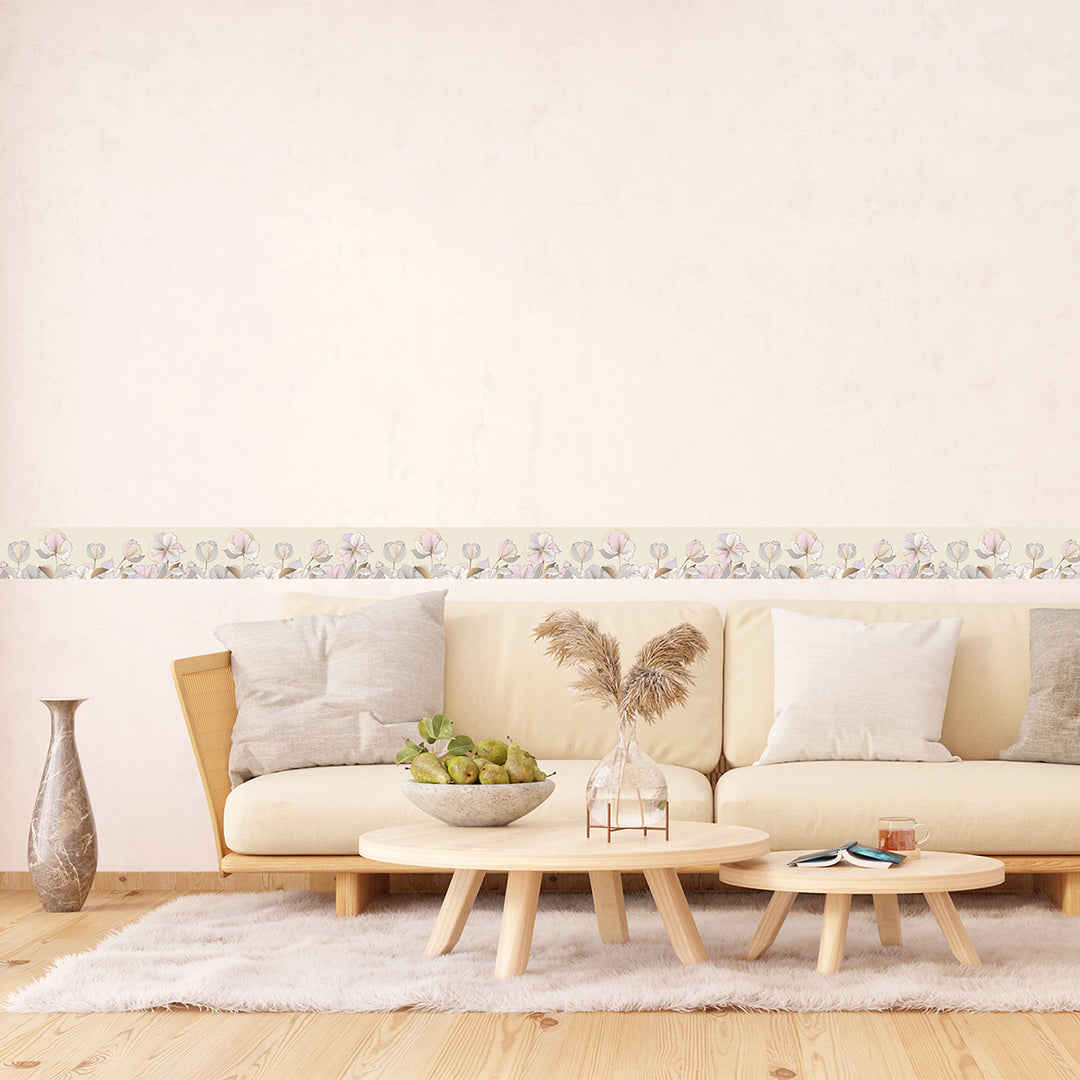 Самозалепващ фриз Розови цветя 138/500 см