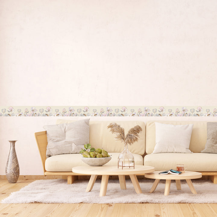 Самозалепващ фриз Розови цветя 138/500 см