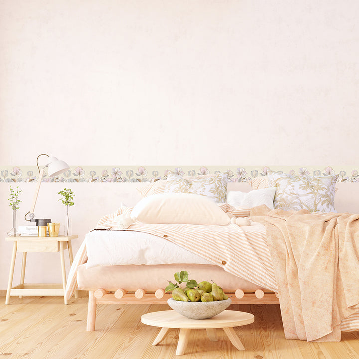 Самозалепващ фриз Розови цветя 138/500 см