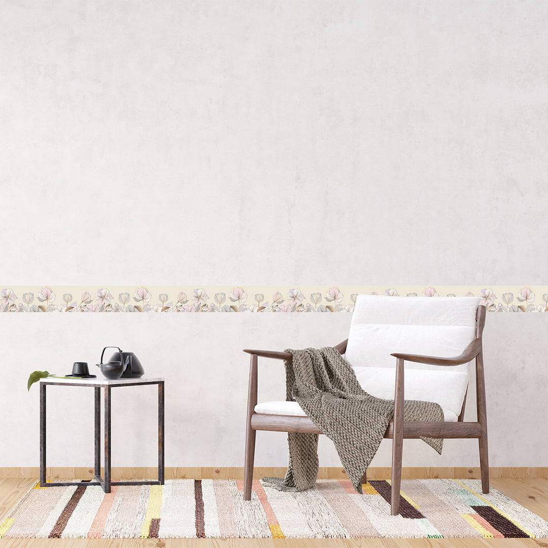 Самозалепващ фриз Розови цветя 138/500 см
