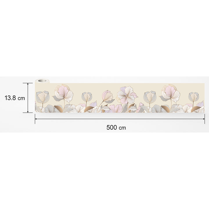 Самозалепващ фриз Розови цветя 138/500 см