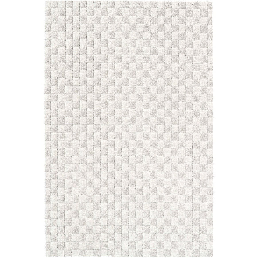 Пухкав шаги Килим Масаи Мозайка Кремаво Сиво Стандартен / 133х195 см