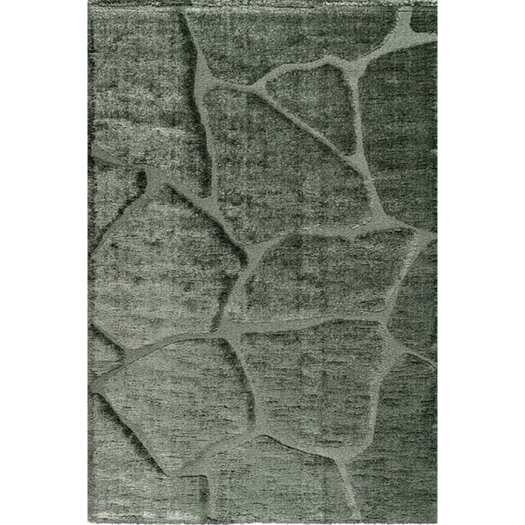 Пухкав шаги Килим Масаи Мозайка Клетки Зелено Стандартен / 133х195 см