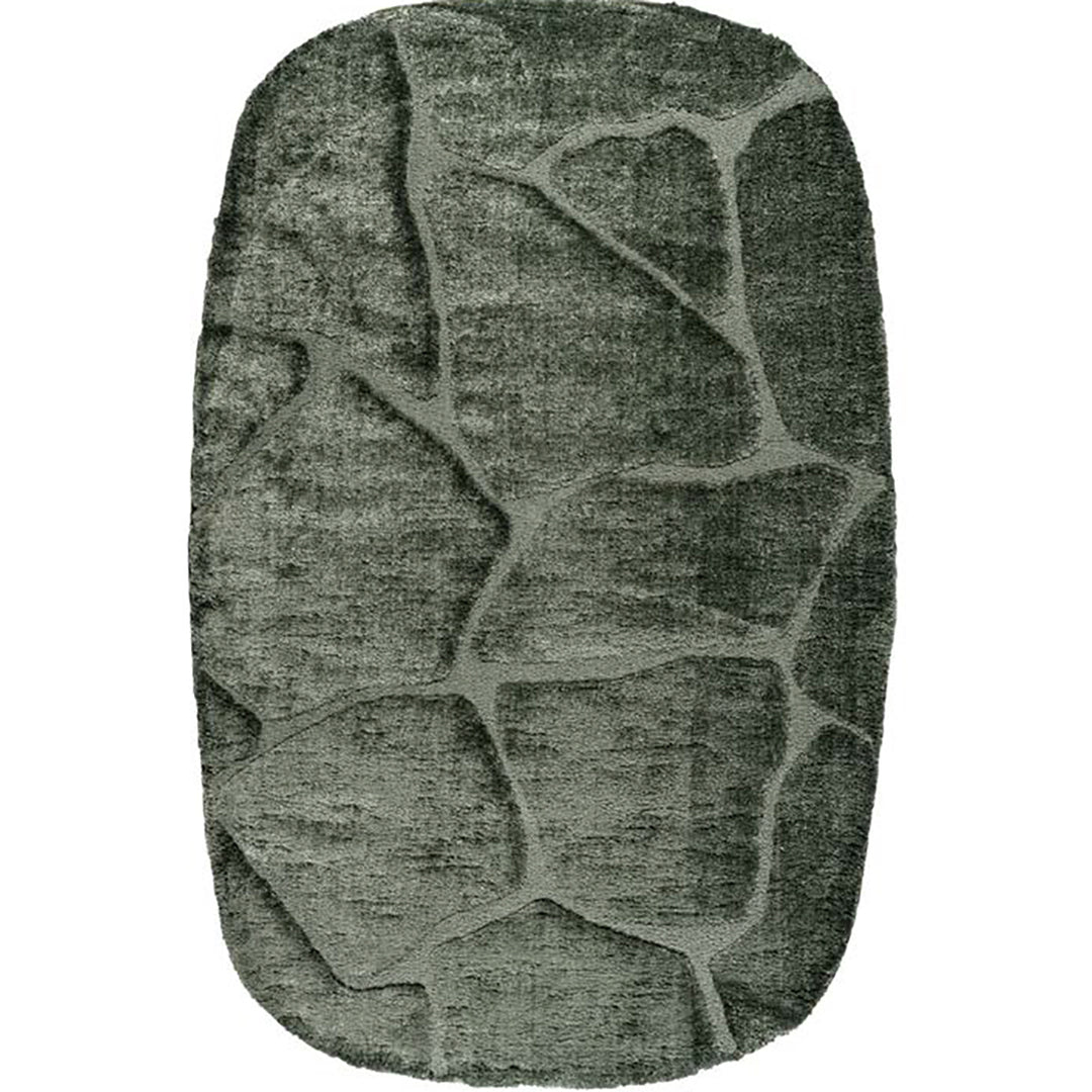 Пухкав шаги Килим Масаи Мозайка Клетки Зелено Стандартен / 133х195 см