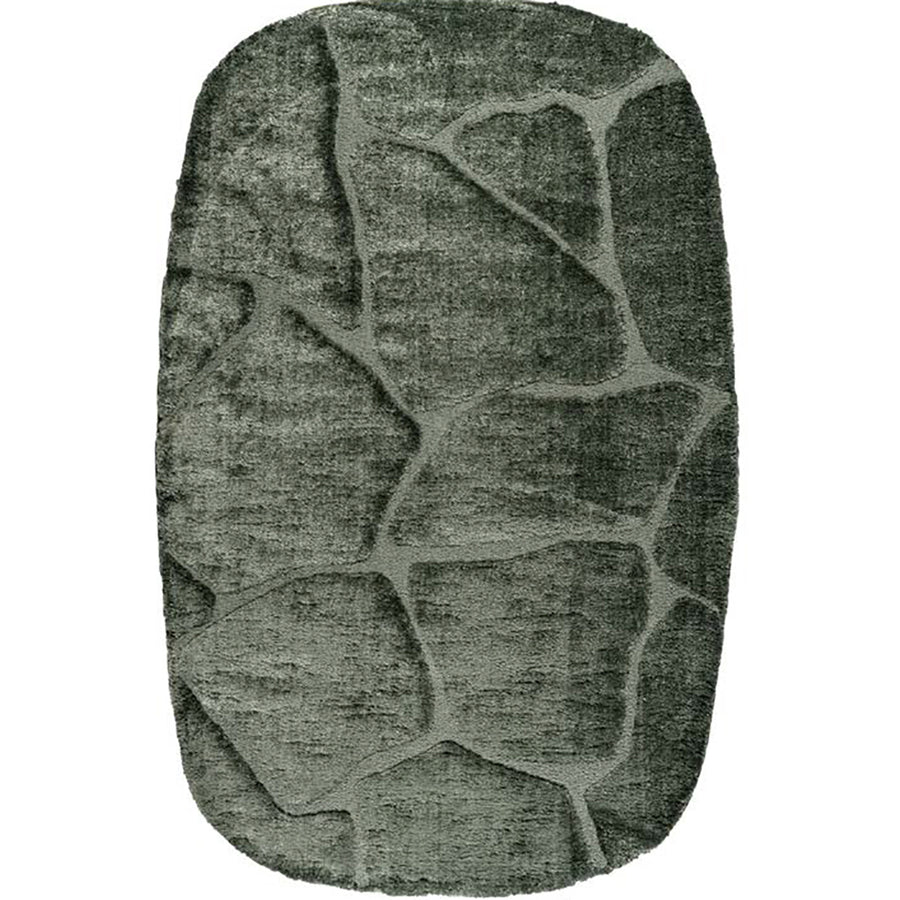 Пухкав шаги Килим Масаи Мозайка Клетки Зелено Стандартен / 133х195 см