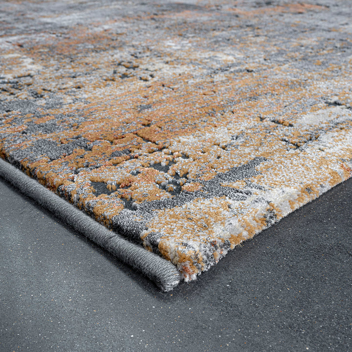 Релефен Килим Каньон Оранж Преливащо Сиво Стандартен / 133х195 см