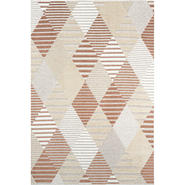 Релефен Килим Туид Ромбове Оранжево Стандартен / 135 х 195