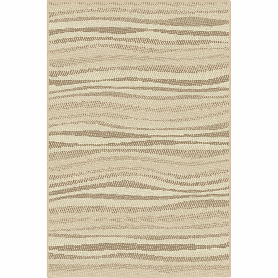 Бюджетен Килим Lanu Кафяви Вълни Кремаво Стандартен / 100х150 см