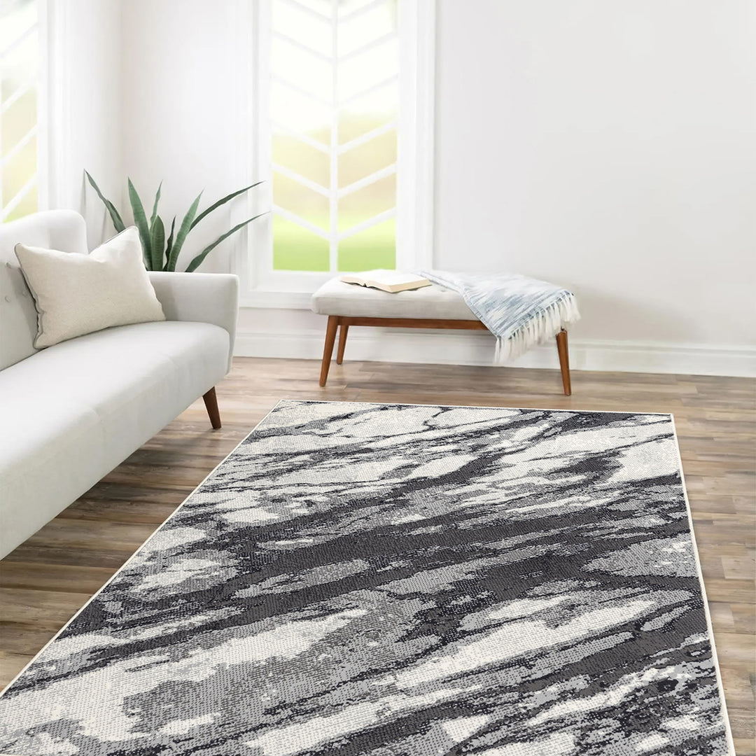 Бюджетен Килим Lanu Преливащо Кремаво-сиво Стандартен / 100х150 см