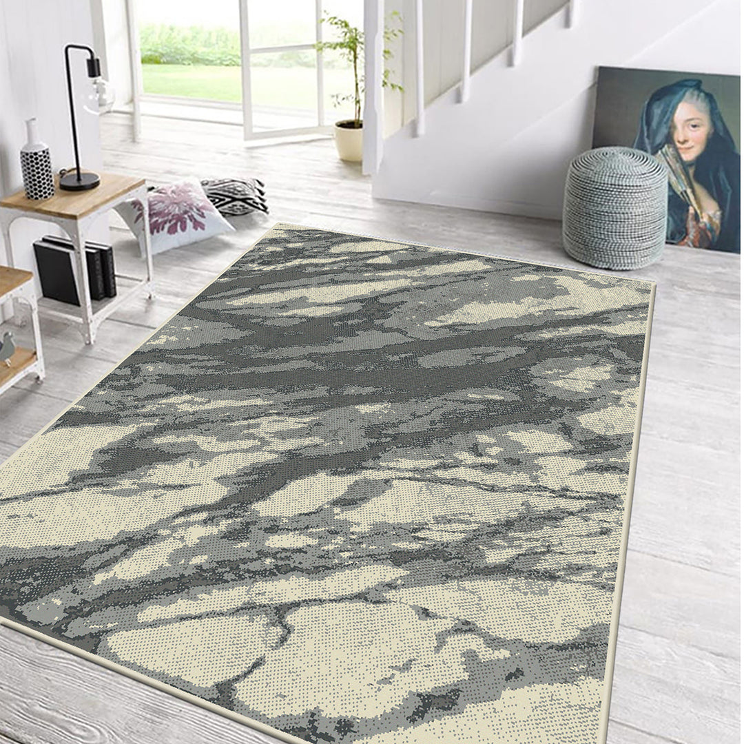 Бюджетен Килим Lanu Преливащо Кремаво-сиво Стандартен / 100х150 см