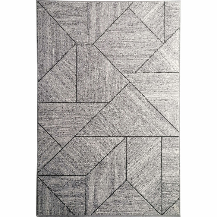 Бюджетен Килим Lanu Геометрични форми Сиво Стандартен / 100х150 см