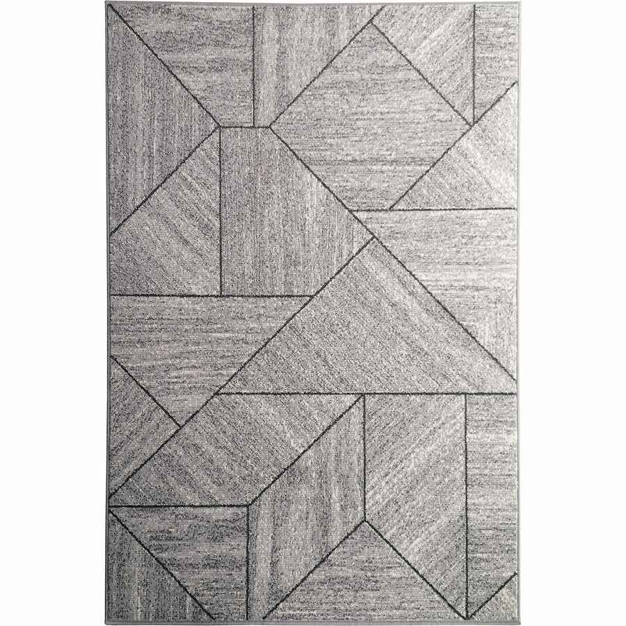 Бюджетен Килим Lanu Геометрични форми Сиво Стандартен / 100х150 см