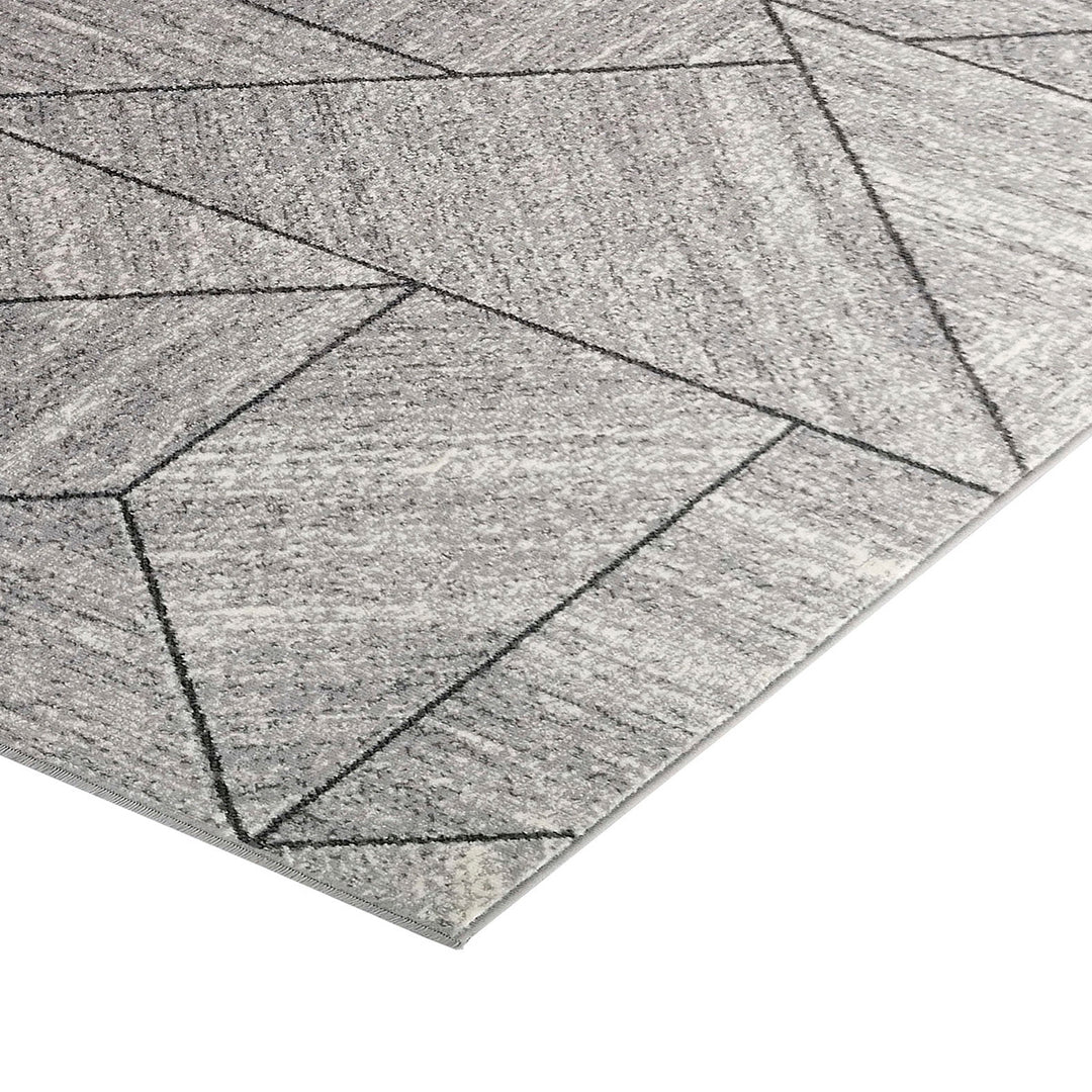 Бюджетен Килим Lanu Геометрични форми Сиво Стандартен / 100х150 см