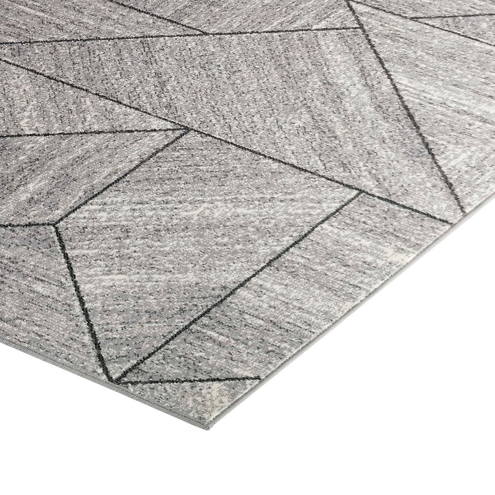 Бюджетен Килим Lanu Геометрични форми Сиво Стандартен / 100х150 см
