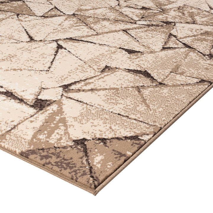 Бюджетен Килим Lanu Винтидж Триъгълници Бежово Стандартен / 100х150 см