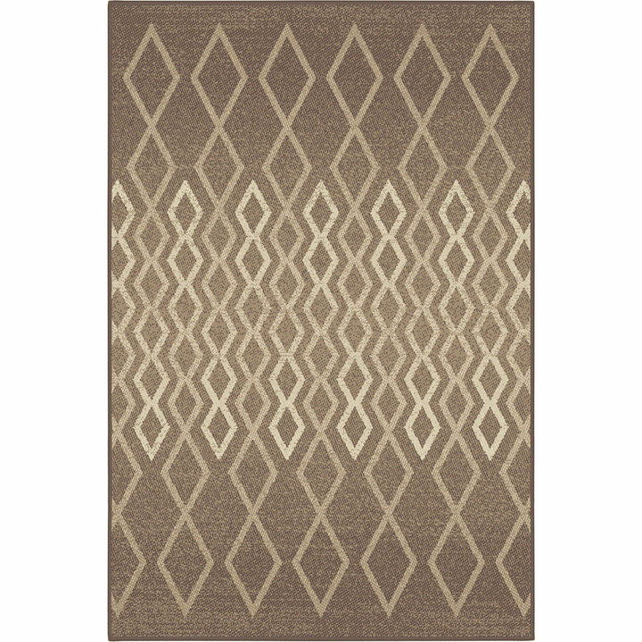 Бюджетен Килим Lanu Бежови Ромбове Кафяво Стандартен / 100х150 см