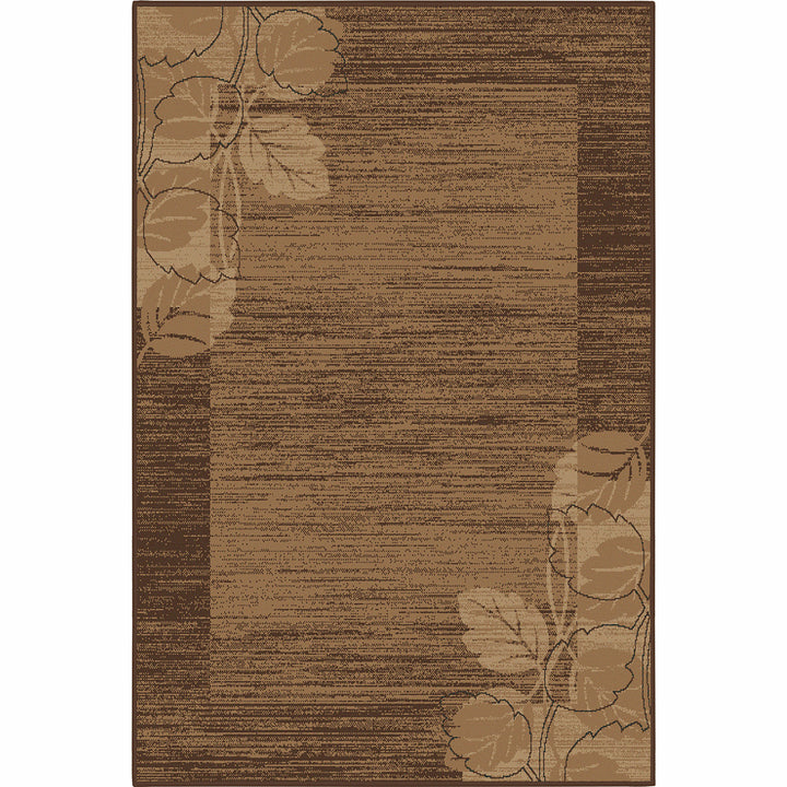 Бюджетен Килим Lanu Рамка листа Кафяво Стандартен / 100х150 см