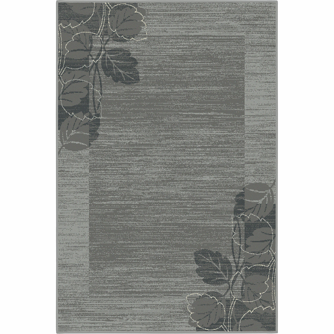 Бюджетен Килим Lanu Рамка листа Сиво Стандартен / 100х150 см