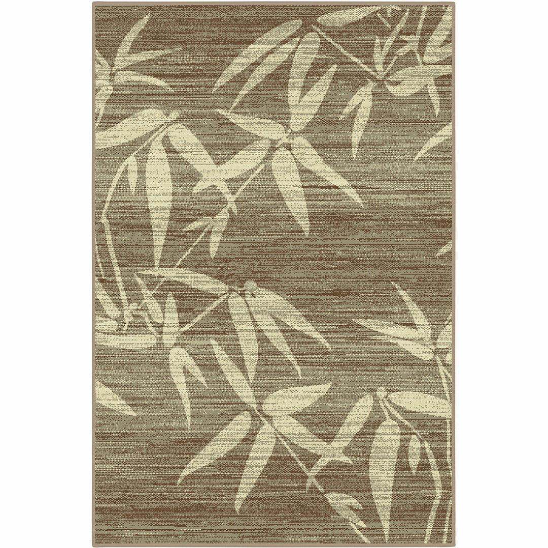 Бюджетен Килим Lanu Бежови Листа Кафяво Стандартен / 100х150 см