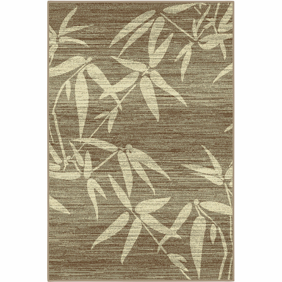 Бюджетен Килим Lanu Бежови Листа Кафяво Стандартен / 100х150 см