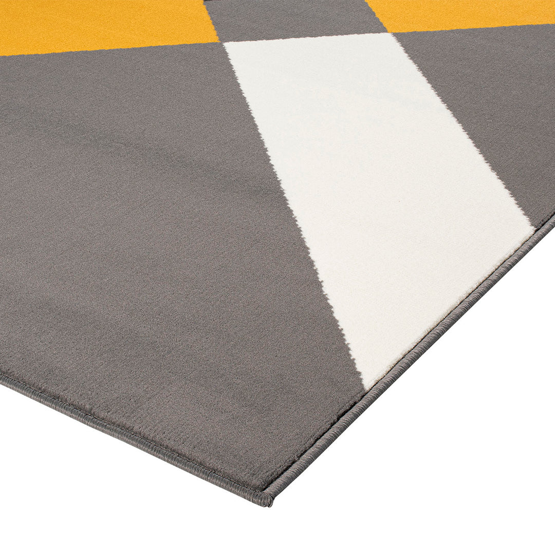 Бюджетен Килим Lanu Диагонали Сиво-жълто Стандартен / 100х150 см
