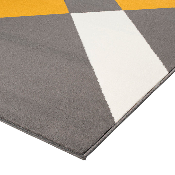 Бюджетен Килим Lanu Диагонали Сиво-жълто Стандартен / 100х150 см