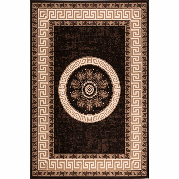 Бюджетен Килим Lanu Меандър рамка Кафяво Стандартен / 100х150 см