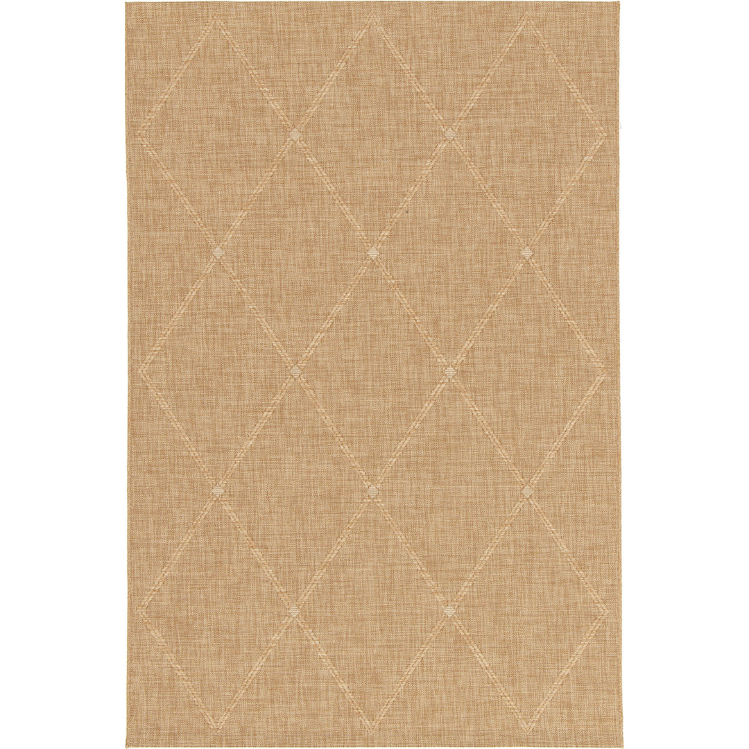 Плосък Килим Ромбове Бежово вътре/вън Джак Стандартен / 120х170 см