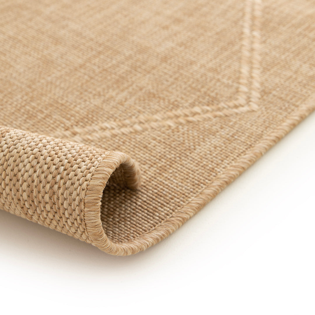 Плосък Килим Ромбове Бежово вътре/вън Джак Стандартен / 120х170 см