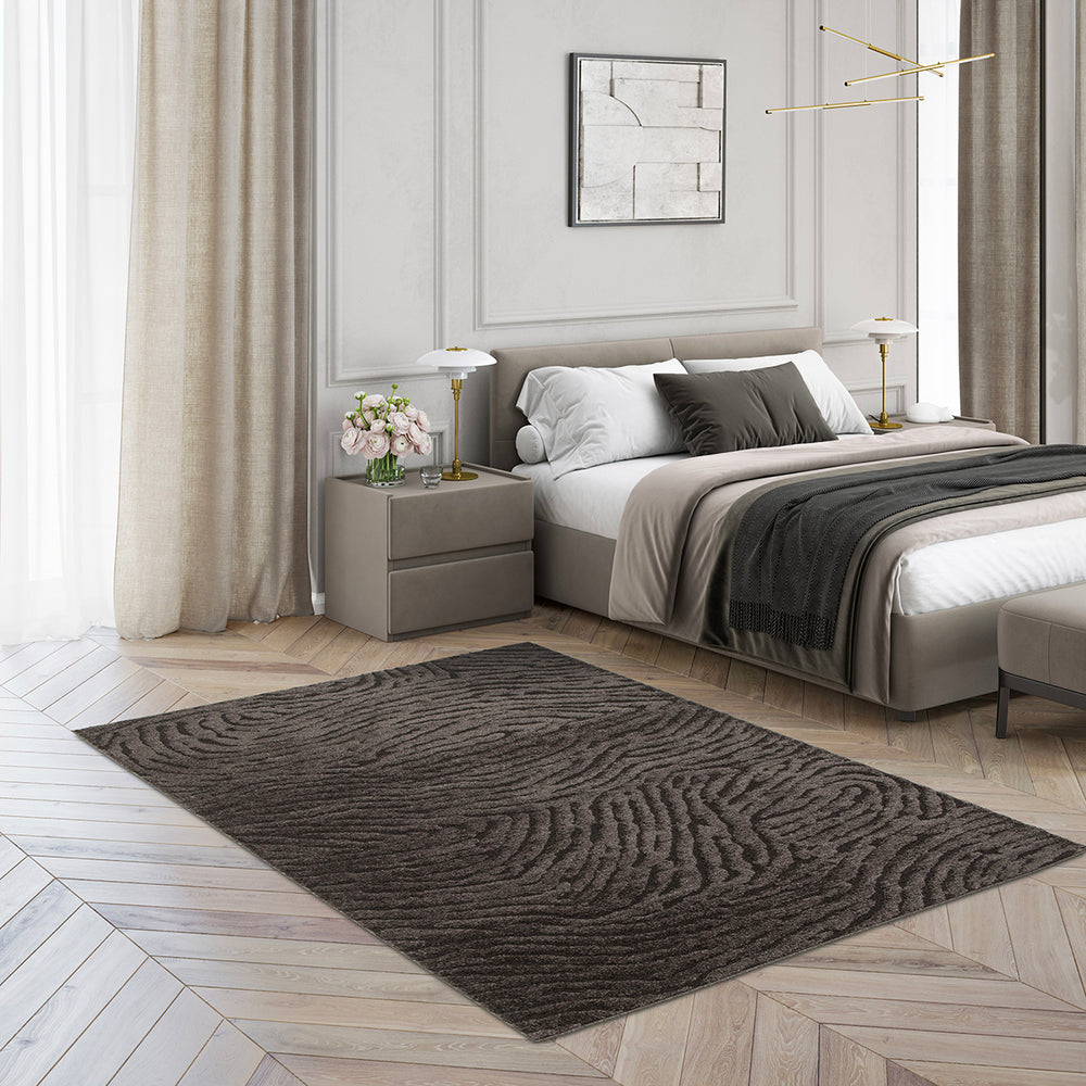 Релефен Килим Бразди Зелено Изола Стандартен / 120х170 см