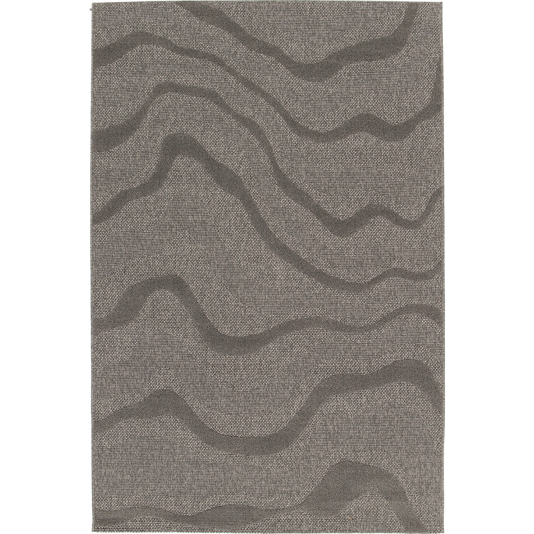 Релефен 3D Килим Вълни Сиво Лекси Стандартен / 120х170 см