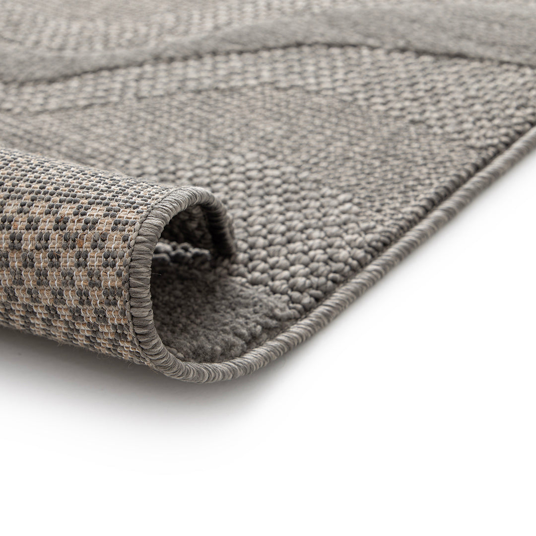 Релефен 3D Килим Вълни Сиво Лекси Стандартен / 120х170 см
