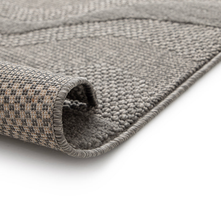 Релефен 3D Килим Вълни Сиво Лекси Стандартен / 120х170 см